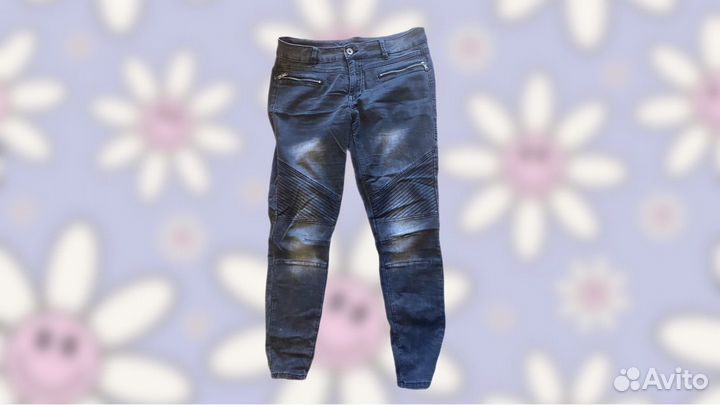 Брюки серые джинсовые L