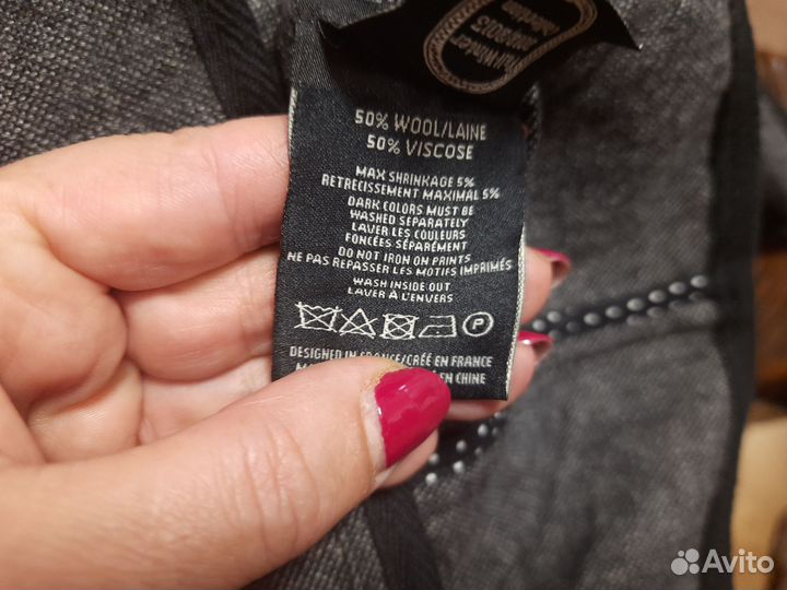 Жакет бу женский y2k 42 44 Франция шерсть вискоза