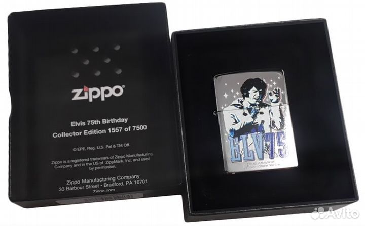 Zippo. Elvis 75 Years. Лимит: 1/7500. Редк. NEW