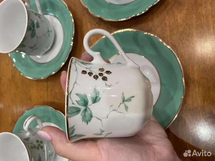 Сервиз чайный Leander 1907 зеленый 6 пар фарфор