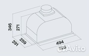 Вытяжка falmec built-IN burano plus 50 BK (cbin50