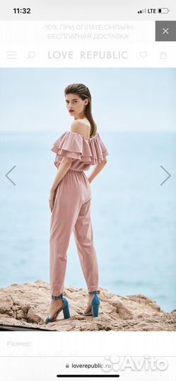 Комбинезон женский пыльно-розовый