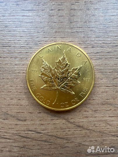 Монета 50 долларов 1982 Кленовый лист Канада