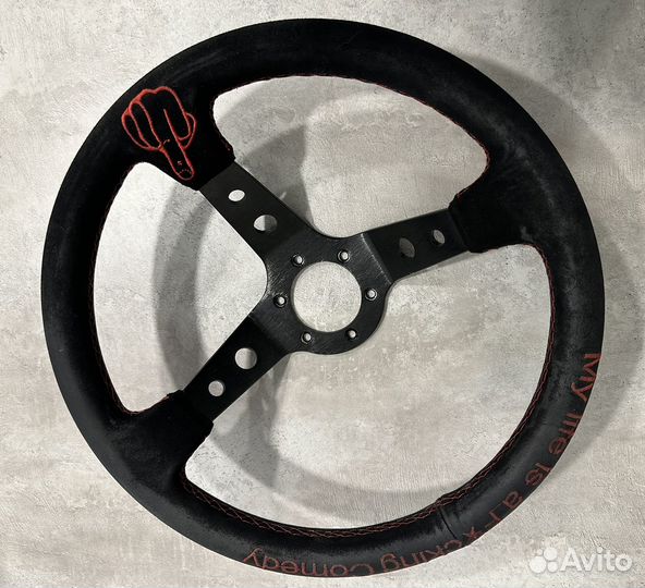 Спортивный руль замша