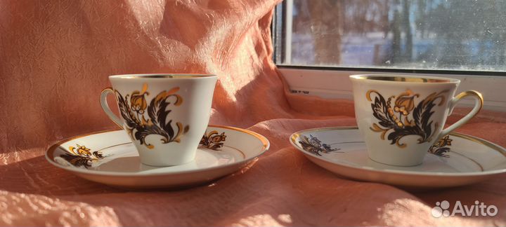Кофейная пара Рижский фарфор 1сорт СССР винтаж