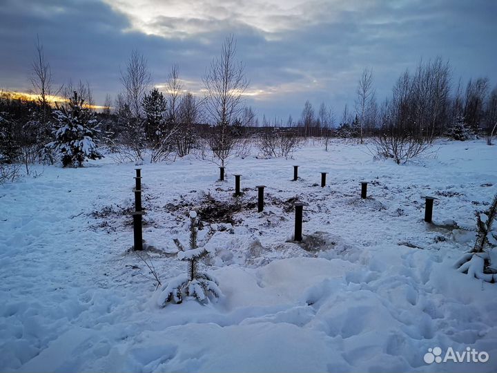 Установка винтовых свай для фундамента