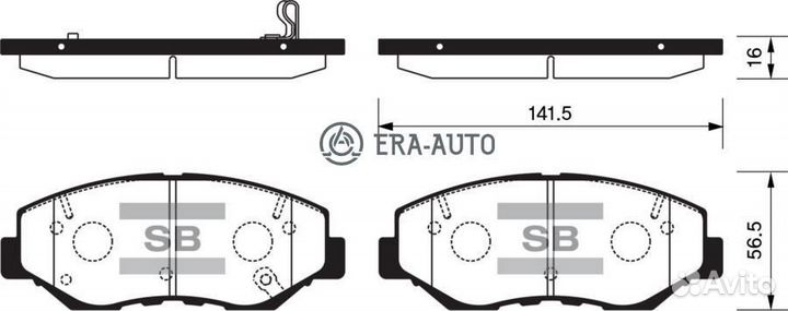 Sangsin brake SP1237 Колодки тормозные honda CR-V