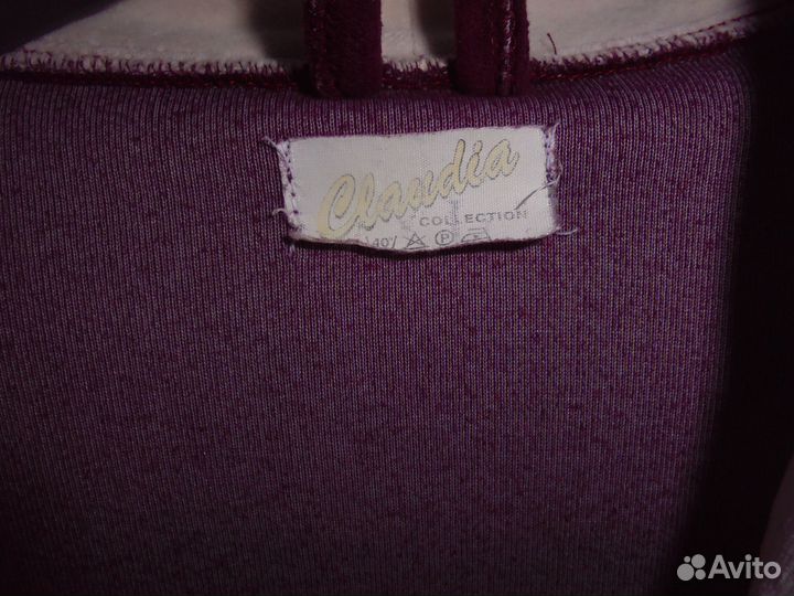 Халат х/б велюр Claudia collection длин запах пояс