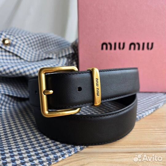 Ремень из натуральной кожи Miu Miu