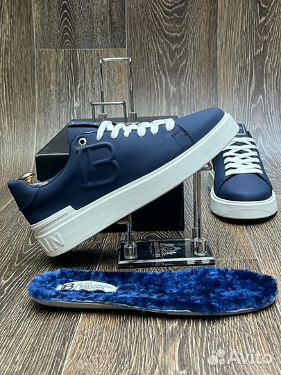 Мужские зимние кеды Balmain смехом lux