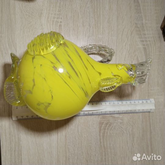 Кувшин Петушок. Цветное гутное стекло. СССР редкий