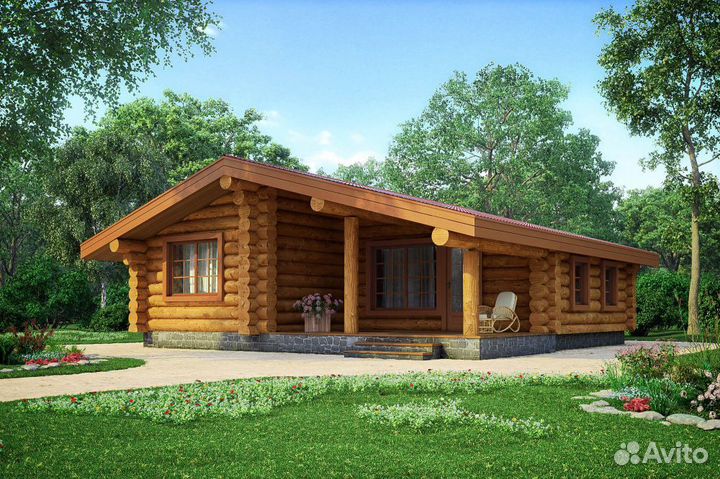 Сруб дома из бревна