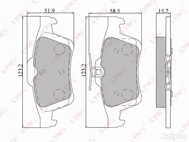 Колодки тормозные задние citroen C5 08 ford Focus II 05 / Focus C-Max 03 mazda 3/5 05 volvo C