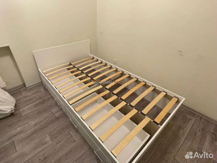 Кровать Амелина полутороспальная 120х200 с ящиками