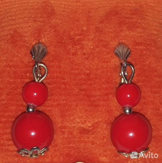 Серьги коралловые