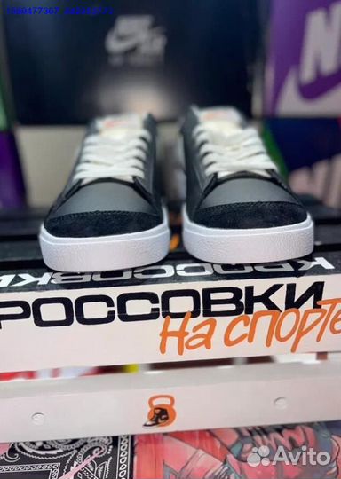 Nike Blazer Low Black White Swoosh (Арт.68744)