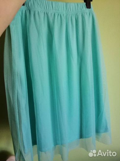 Новая юбка мятного цвета XL