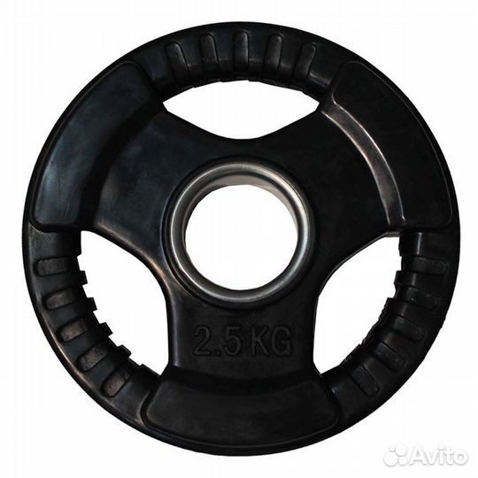 Диск обрезиненный ZSO черный 3 handle D-51, 2,5 кг