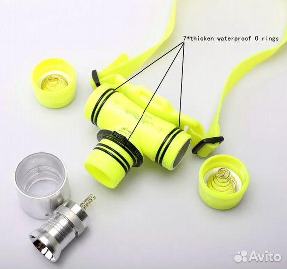 Фонарь подводный налобный для дайвинга