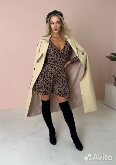 Платье 46 леопардовое