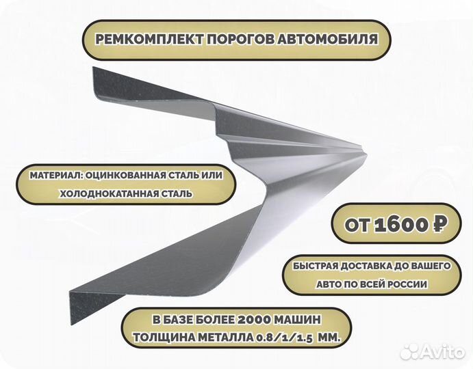 Ремкомплект порогов на автомобиль