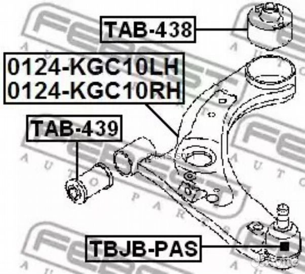 Febest 0124-KGC10RH Рычаг подвески нижний перед пр