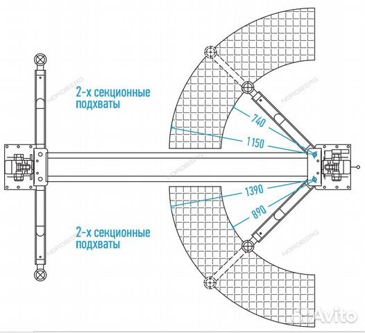 Подъемник Двухстоечный nordberg N4121B-4T