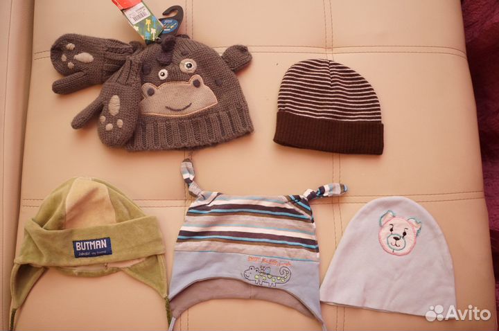 Фирменные шапочки осень-зима на мальчика 0-2 года