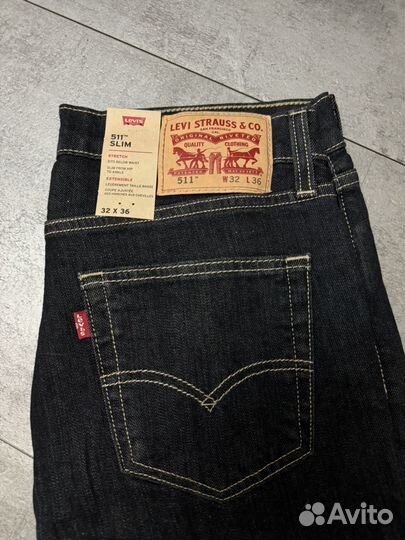 Джинсы levis 511 slim оригинал w 32 l 36