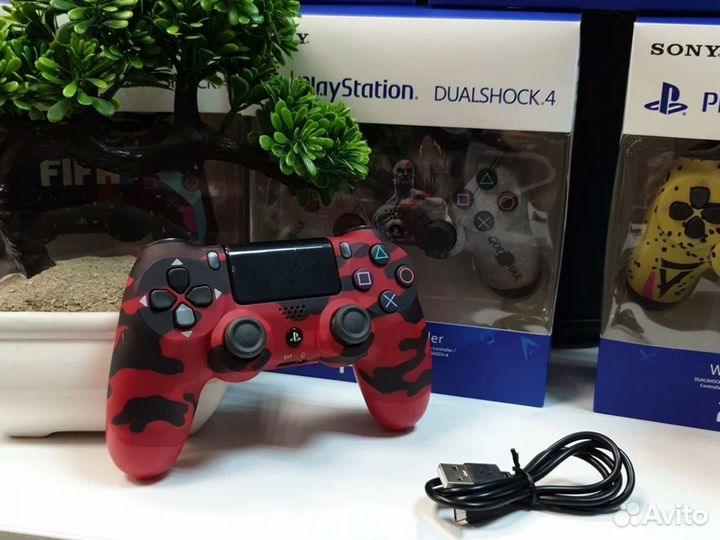 Джостик DualShock 4 красный хаки