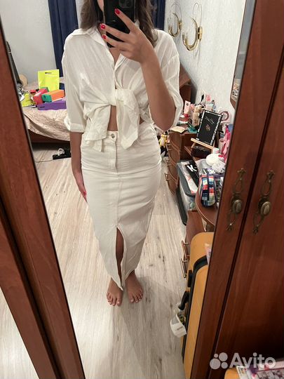 Джинсовая юбка mango