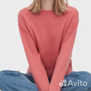 Джемпер Uniqlo Premium Lambswool Crew Neck, розовы