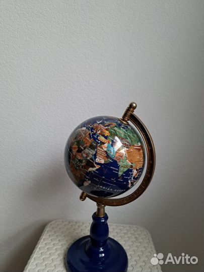 Глобус декоративный синий лазурит и полудрагоценны