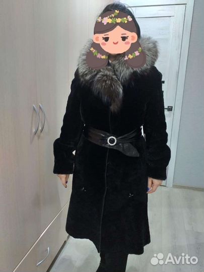 Шуба мутоновая с капюшоном