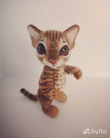 Игрушка из шерсти, валяная игрушка, кошка