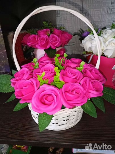 Розы из мыла