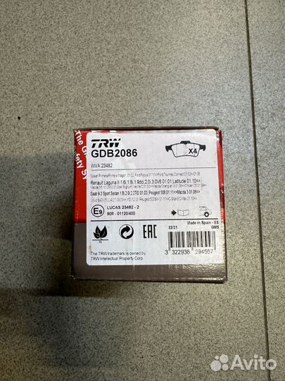 Тормозные колодки задние TRW на Ford Focus II
