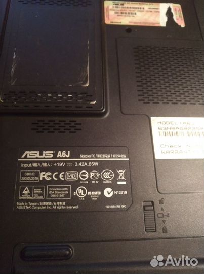 Ноутбук asus A6J на запчасти