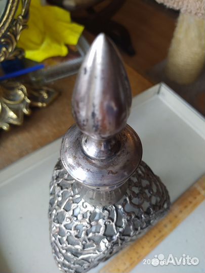 Штоф бутылка с оплеткой мельхиор