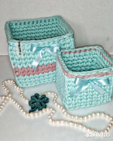 Вязанные корзины