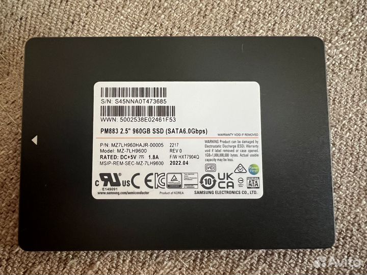 SSD Samsung PM897 480gb