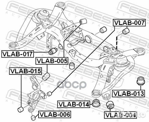 Сайлентблок задней цапфы vlab015 Febest