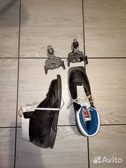 Лыжные ботинки, лыжи, палки