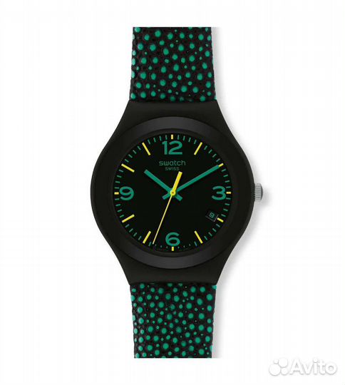 Swatch часы зеленый горох алюминий новые
