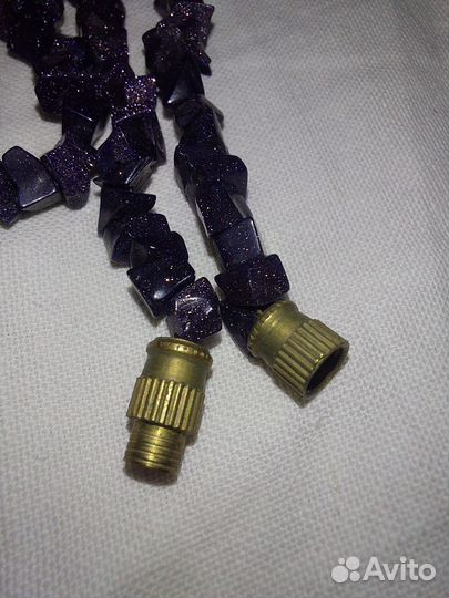 Бусы из черного авантюрина