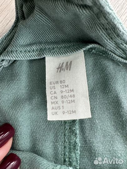 Джинсовый комбинезон h&m 80