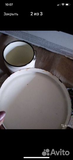 Таз эмалированный. Бидон