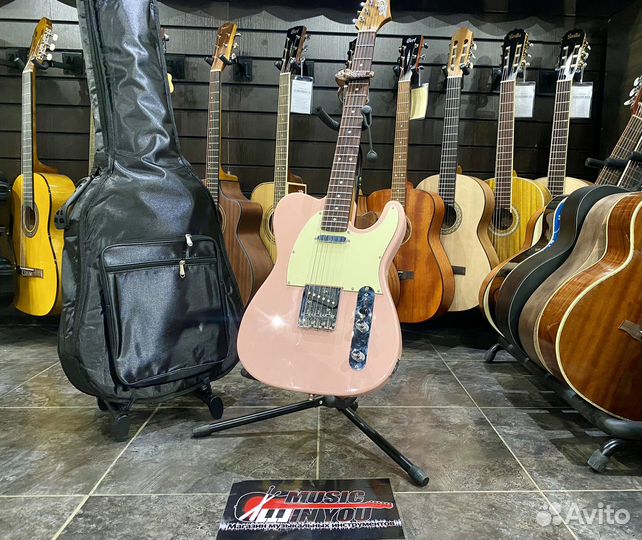 Электрогитара Telecaster Pink Jet + Аксессуар