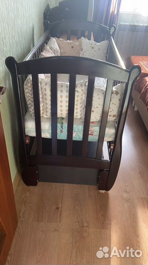 Детская кровать, матрас,бортики, одеяло