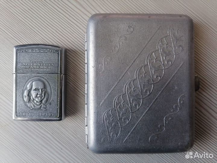 Лот Зажигалка Zippo и портсигар Нальчик